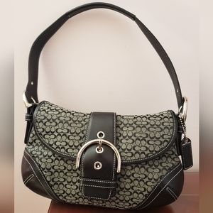 Coach Signature Soho Flap Buckle Shoulder Handbag 6818